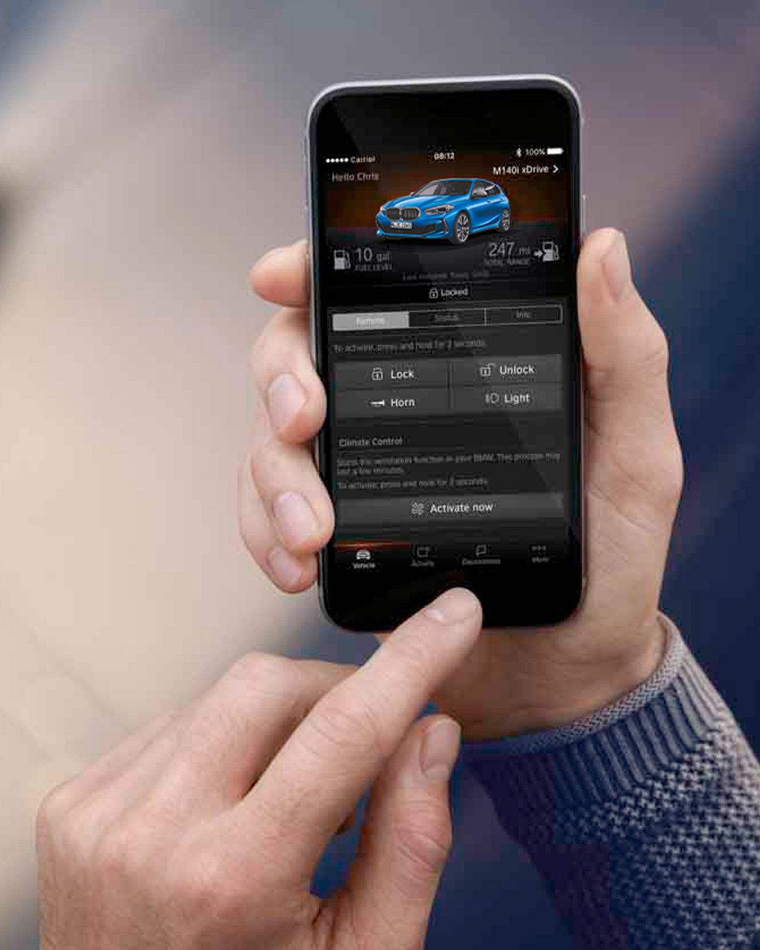BMW CONNECTED APP.